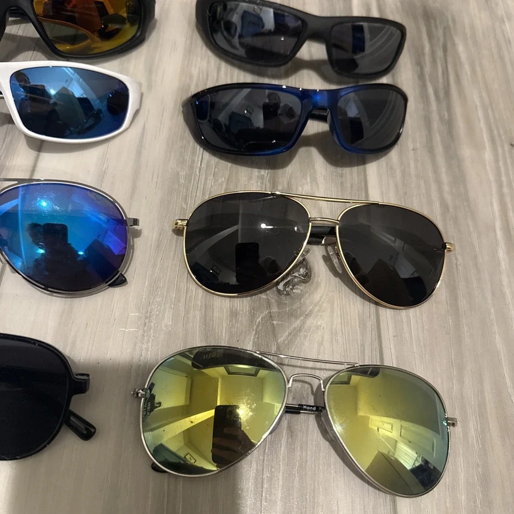 Wholesale Bulk Lot of 12 Men Sunglasses: aviator Wrap/Fishing all pairs included